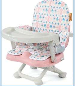 Brand new in box foldable Pink Yoleo baby high chair booster
