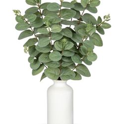 Artificial Eucalyptus Stems inCeramic Vase