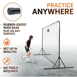 Soccer Rebounder Net 6x12 Feet Soccer Training Equipment Portable Easy Assembly Steel Frame