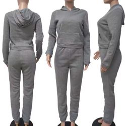 Sportwear Solid Women's Set Short Hoodies Tops Jogger Pants Set Tracksuit Fitness Active Outfit Two Piece Matching Set