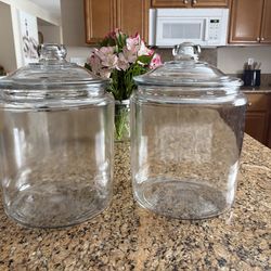 (2)Large Glass jars w/ lids