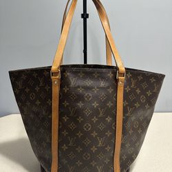 Louis Vuitton Sac Shopping Monogram Canvas Leather