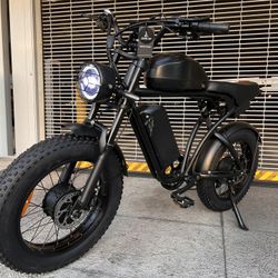 2000 Watt/52V Dual Motor, 46ah(Total) Twin Dual Battery, Electric E Bike, 38mph 