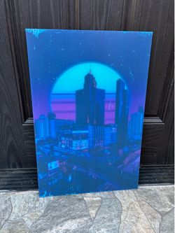 Gallery Panda Acrylic Wall Art Vaporwave Japanese Landscape Large Poster