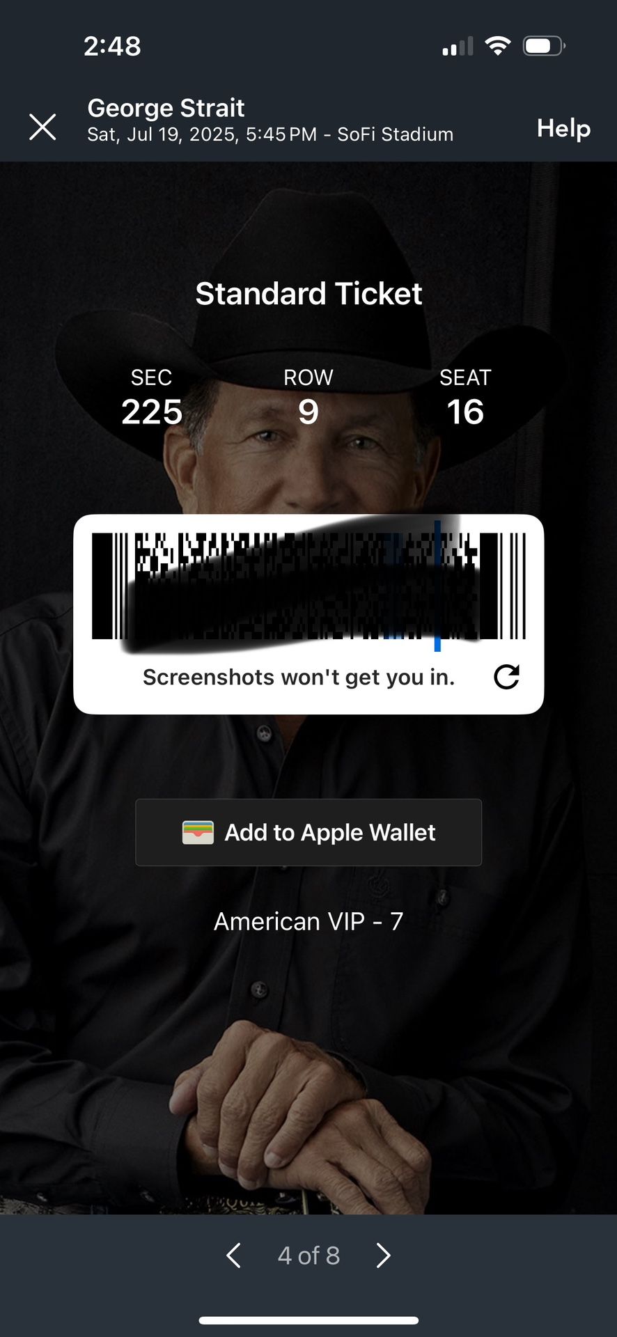 George Strait / Chris Stapleton - Jul 19 - SoFi - 4 Tickets 