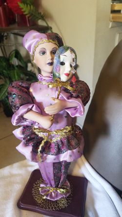 Vintage Porcelain Mardi Gras Jester Doll