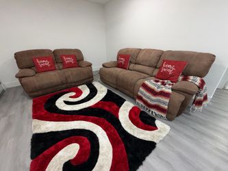 Power Reclining Sofa Set. (Sofa + Loveseat). In great condition. Delivery available for an additional cost.