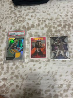 Sorta cards 1 football slab PSA, Trevor Lawerence rookie in case, and baseball card