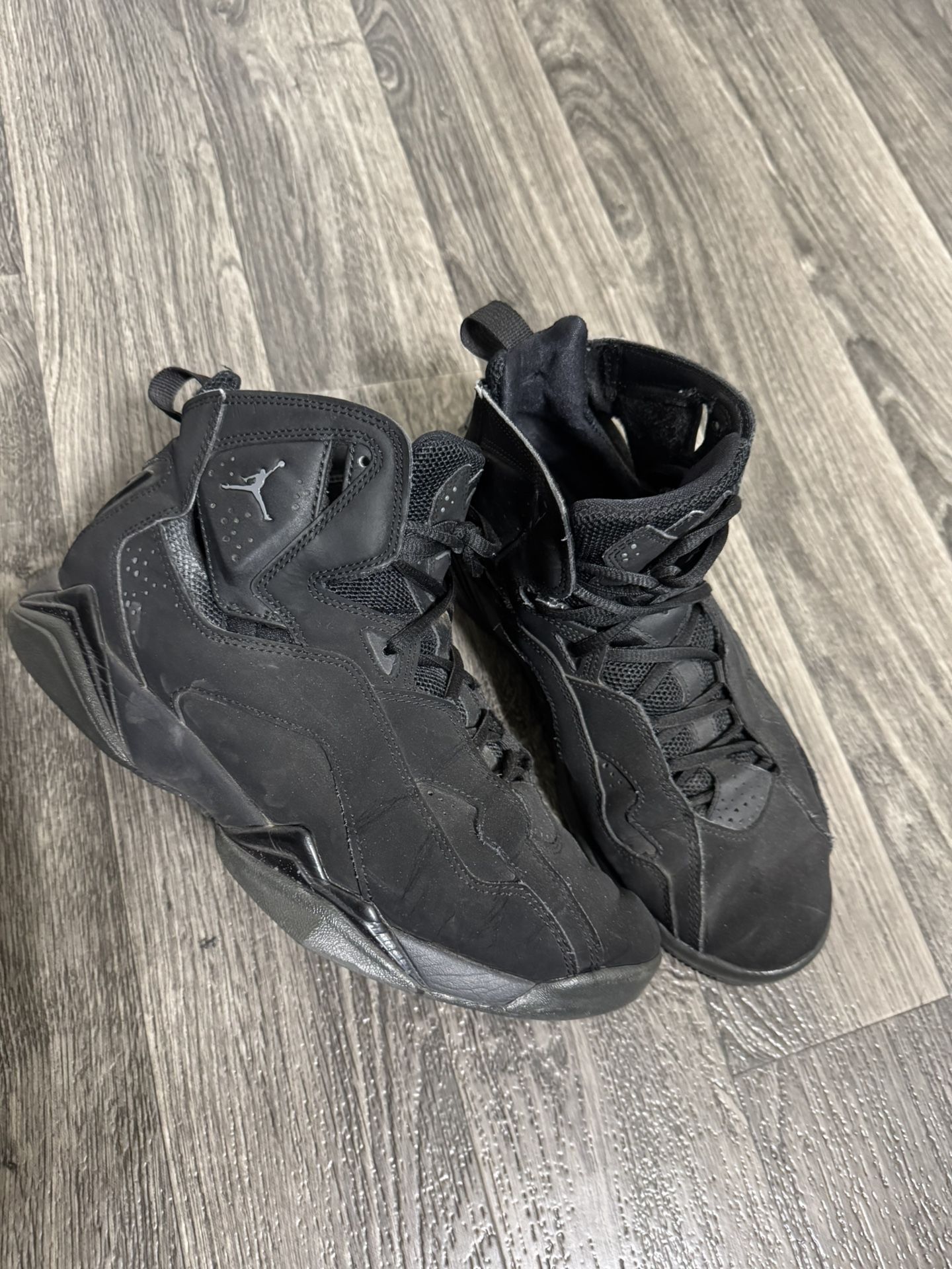 Black On Black Jordan True Flight Size 9