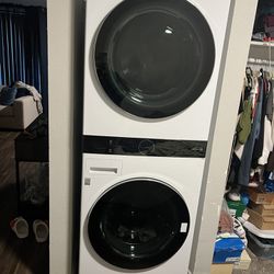 Pre stacked washer and dryer