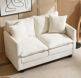 2 Seater 52" Loveseat Sofa, Small Sofa Couch Settee Home Office ,Beige(52”x26”x24”)