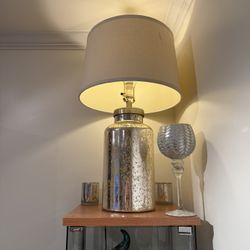 DESIGNER GOLD FLAKE LAMP + CANDLE HOLDERS