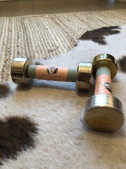 2x Gold Dumbbell Weights 5lbs With Cushioned Grip