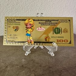 24k Gold Foil Plated lemon meringue Strawberry Shortcake Banknote Cartoon Collectible 