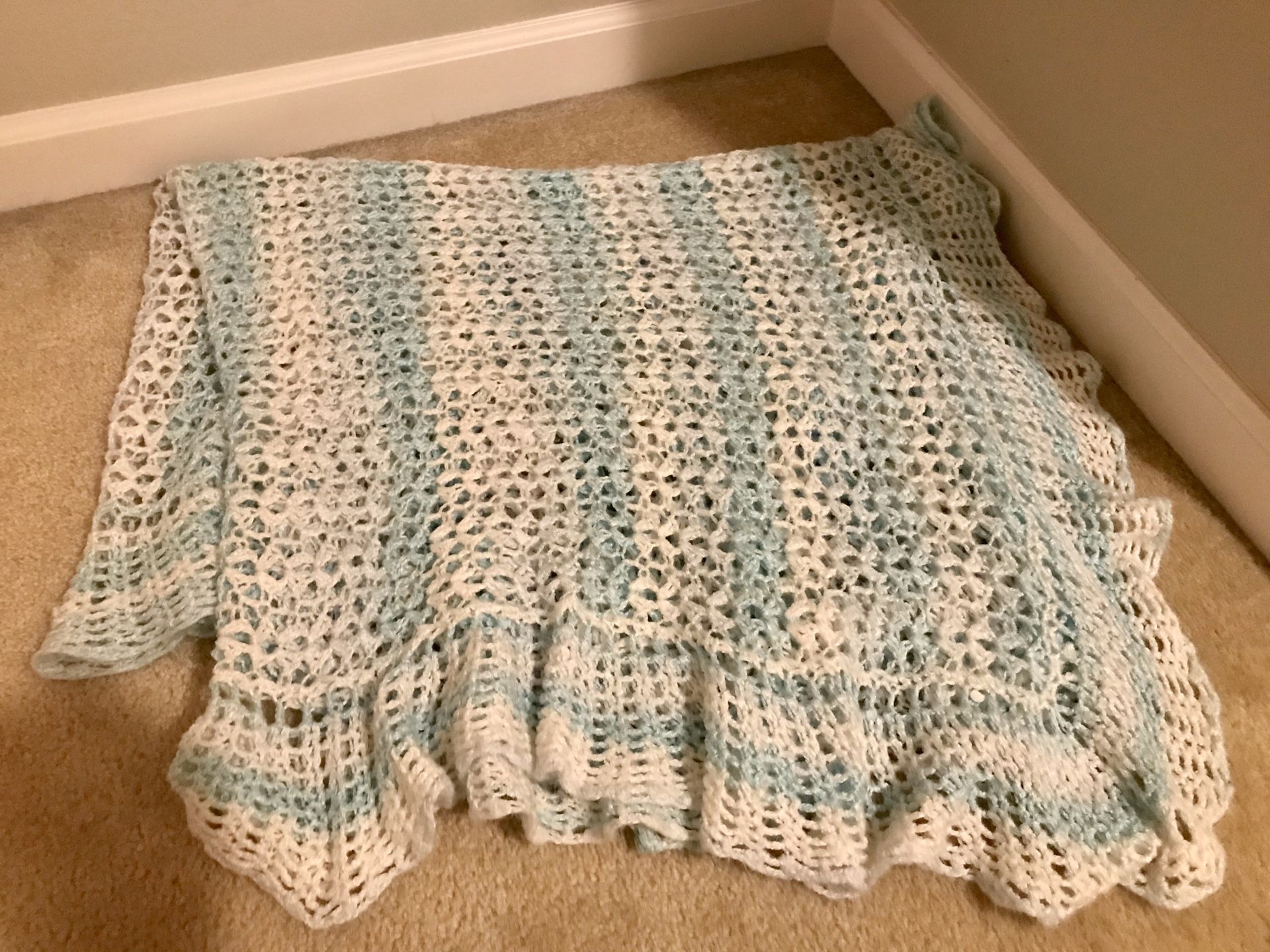 Hand crocheted baby blanket