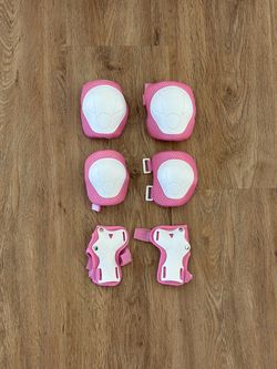 Kids Pink Knee Elbow Wrist Pad Set