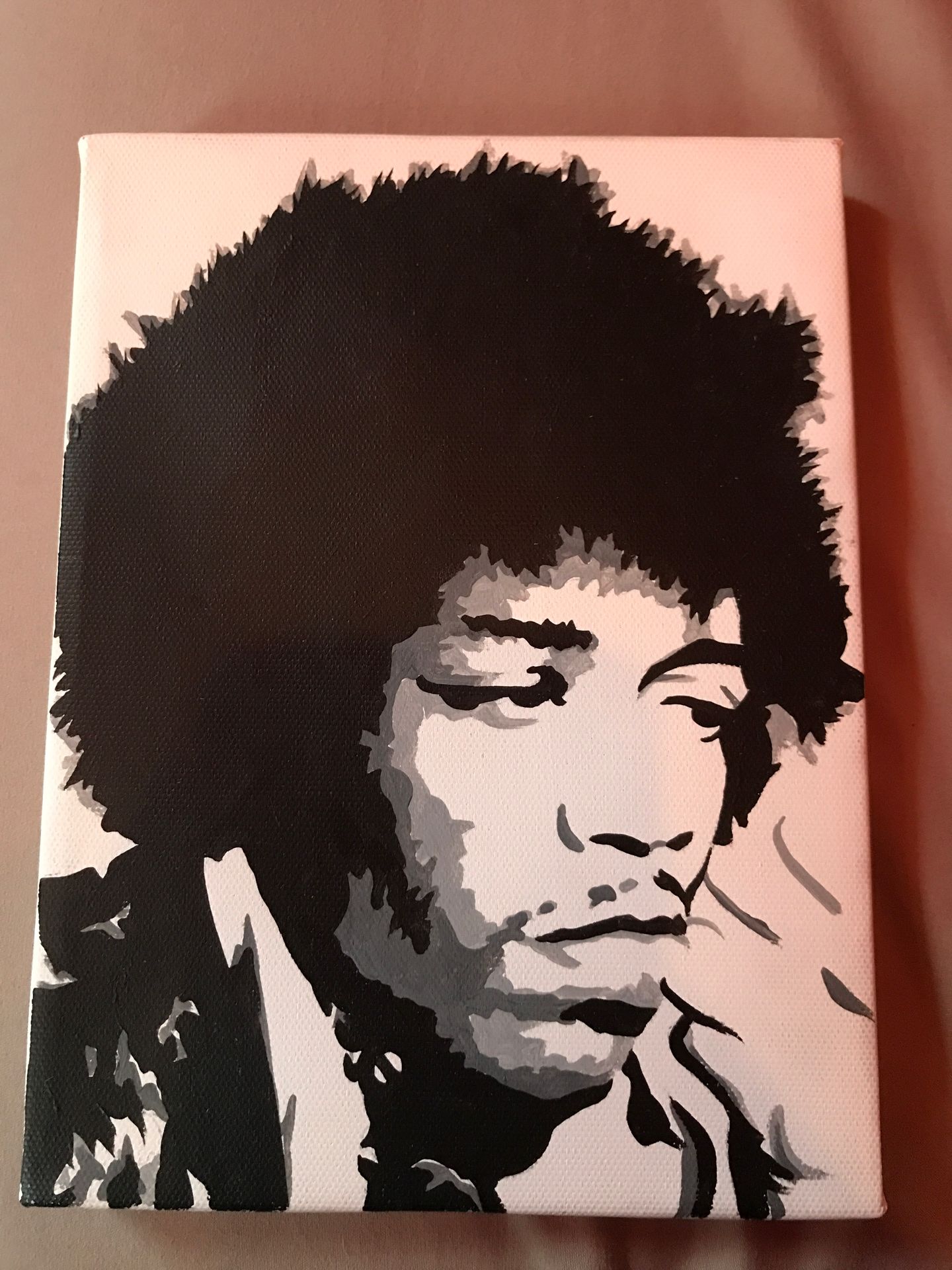 Jimi Hendrix Hand Painted Canvas (small)