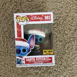 DISNEY SANTA STITCH WITH SCRUMP FUNKO POP. HOT TOPIC EXCLUSIVE. 