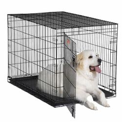 Large 30” Dog Crate wire folding cage 30”x18”x21””H double doors New in Box