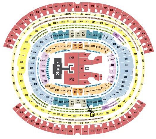 Luke Combs Sofi Stadium 4 Seats 6/14 Aisle Seats