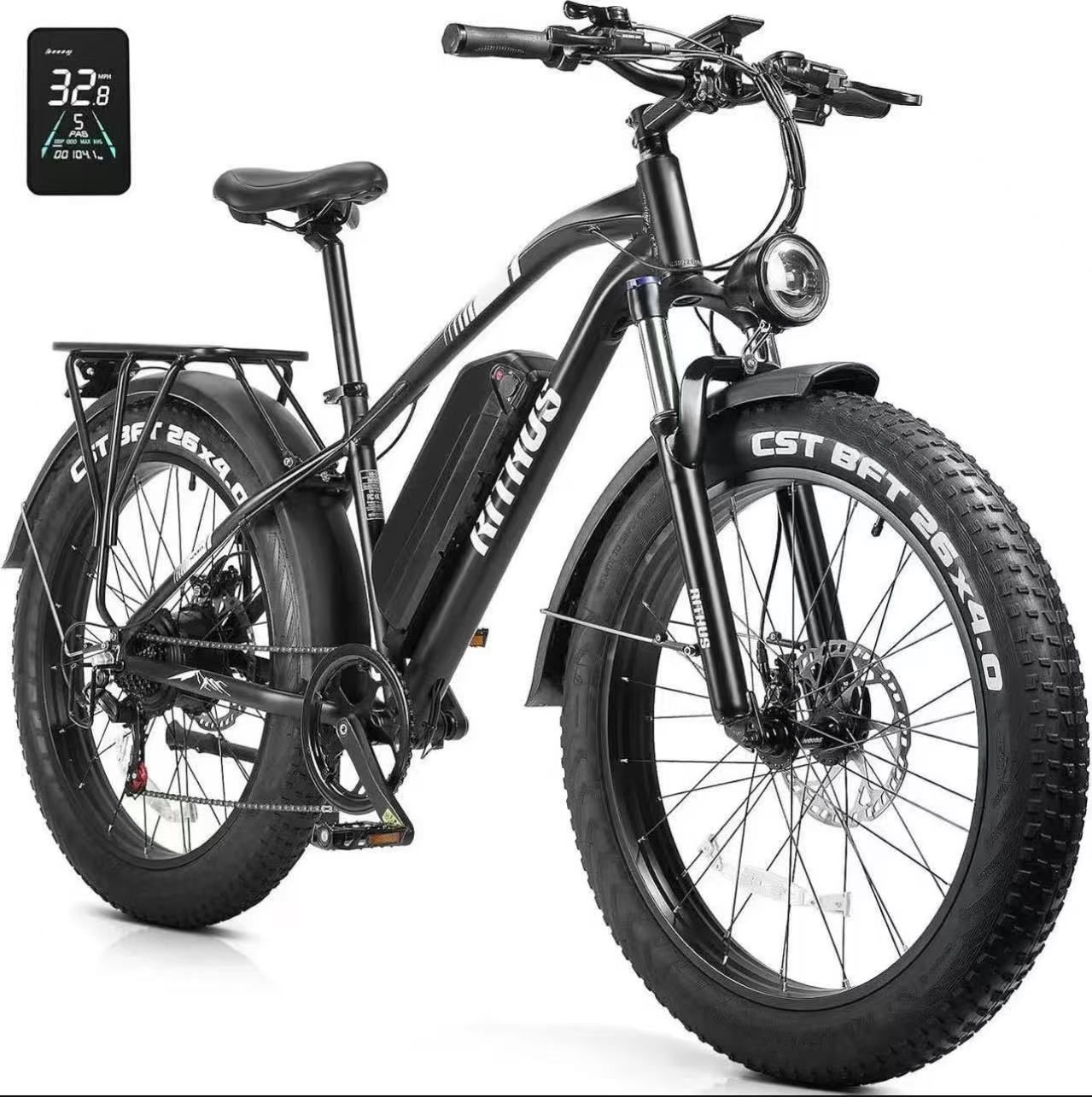 Equipped with an 840WH large Li-ion battery, the electric bike for adults allows a longer ride time, providing up to 50 miles range per charge (PAS Mo