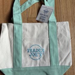 Trader Joe’s Mini Mint Green Pastel Tote Bag