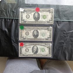 (3) Lime Green Seal Legal Currencies 