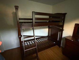 Dark Wood Twin Bunk Bed