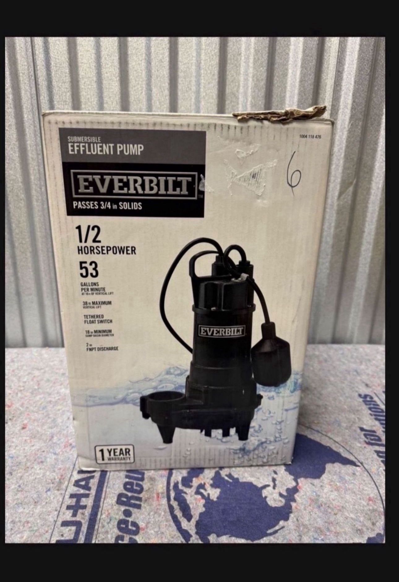 🔥 1/2 HP Effluent Pump with Tethered Switc (retail $250)