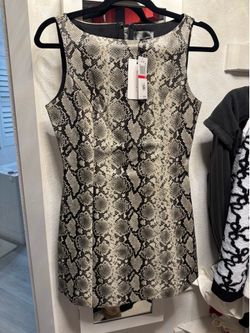 New Animal print leather dress