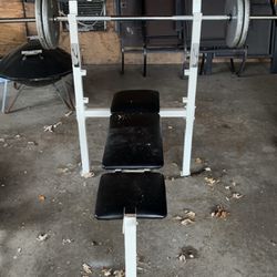Weight Bench + Bar (Plate Weights Separate)