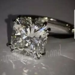 3.15 Ct 3 stone vvs1,Princess Near White Moissanite Diamond Silver Ring 8 US