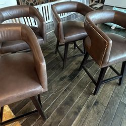 Counter/Bar Stools (4) Swivel - Espresso Brown  - $500