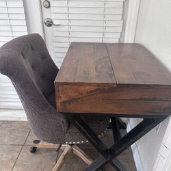Linon Home Jasper Office Chair With Wood Base 