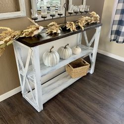 ❤️ $150 brand new custom made farmhouse tv stand entertainment wall unit credenza coffee bar island shelf buffet sideboard table console table shabby 