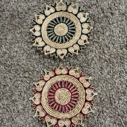 Woven Trivets / Hot Pads – Set of 2 – Natural Fiber – 7 Inch