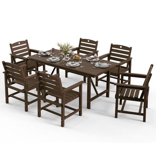 Premium HDPE Outdoor Dining Table Patio Furniture Set