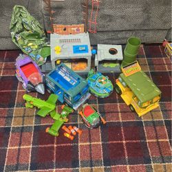 Vintage TMNT Vehicle And Playset Lot
