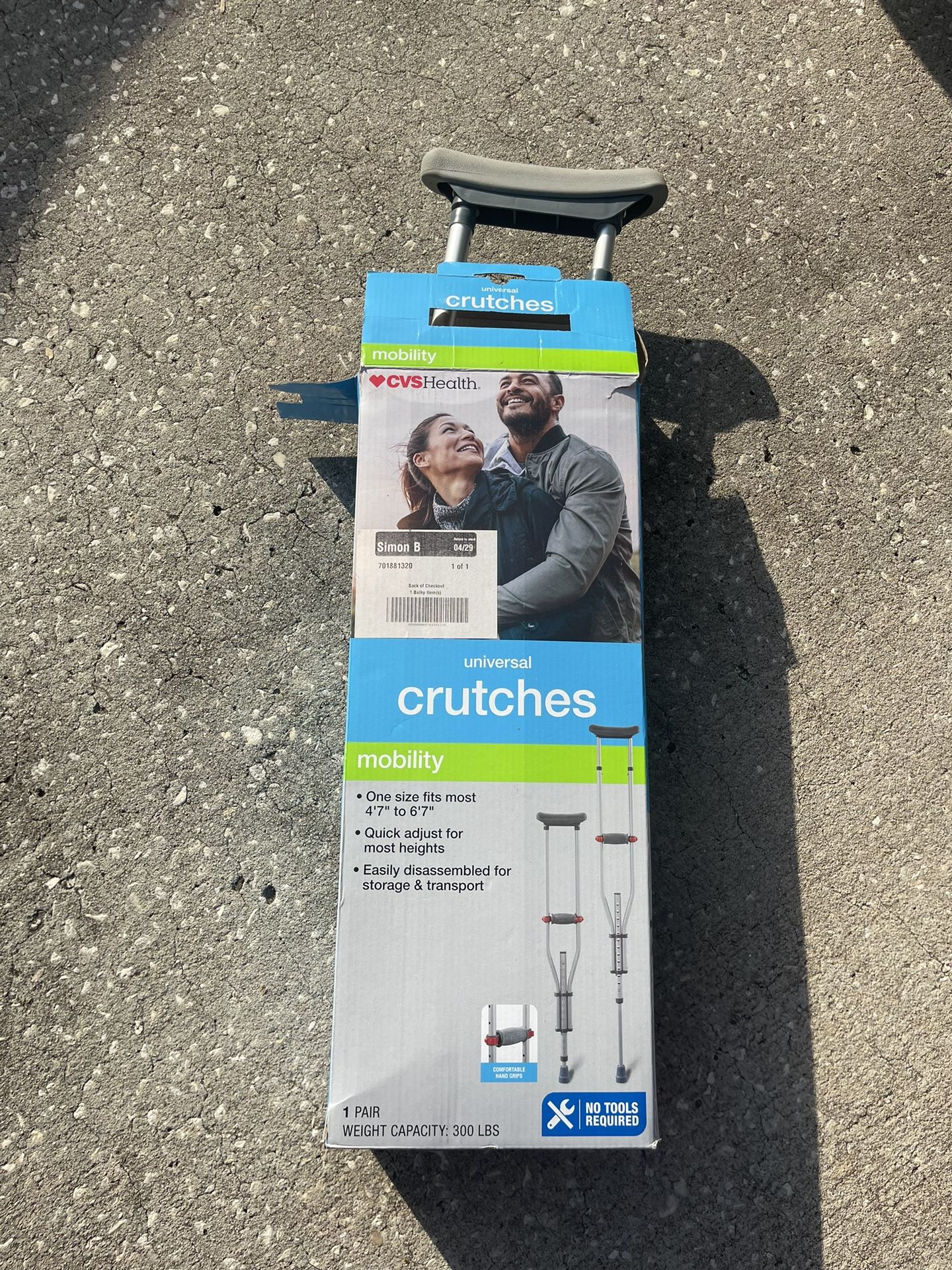 Like New Crutches CVS (4’7 to 6’7) - Used Twice