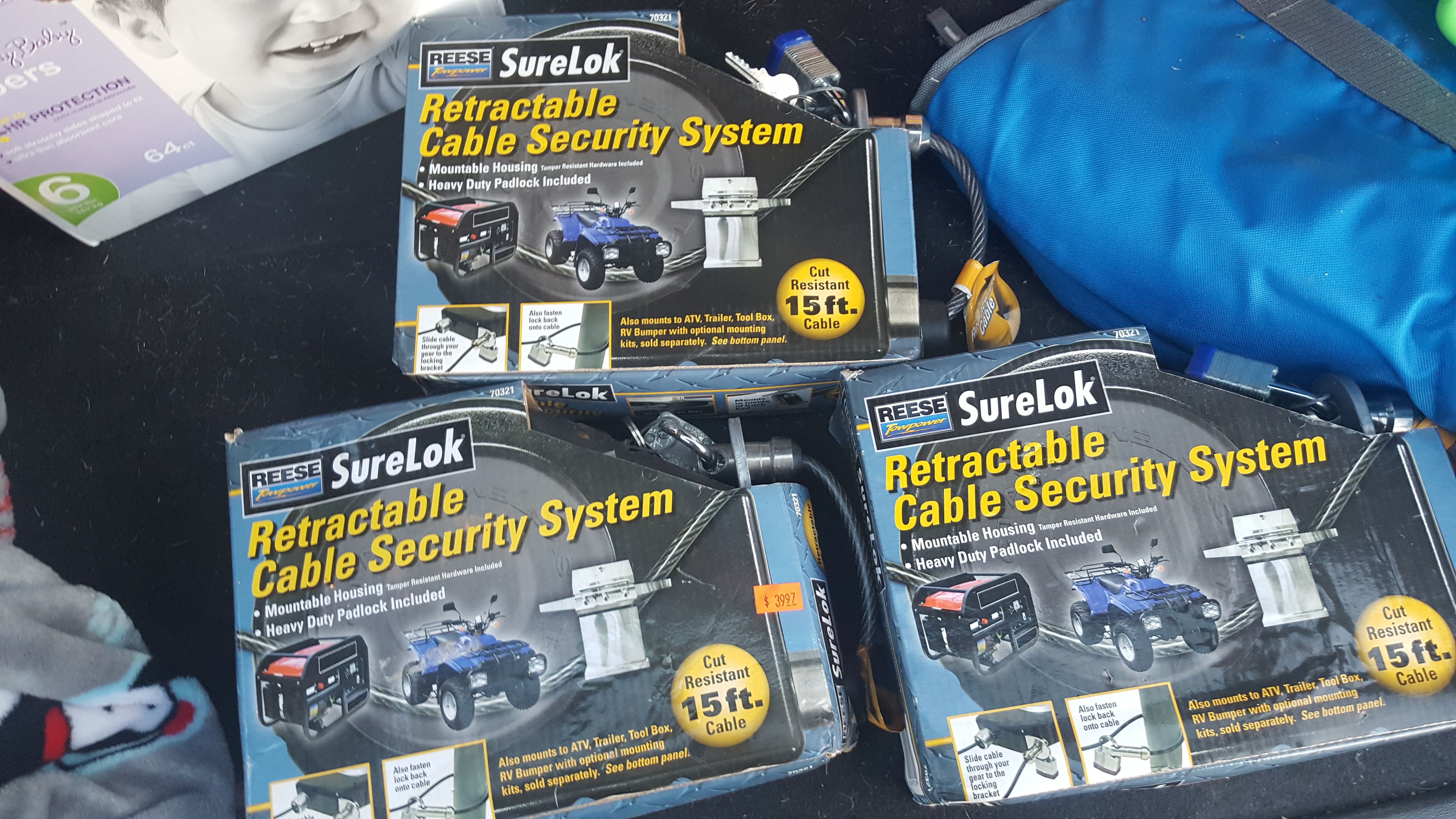 Brand new retractable security cable