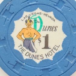 Vintage $1 Dunes Hotel & Casino Las Vegas Poker Chip – Classic Sultan Logo