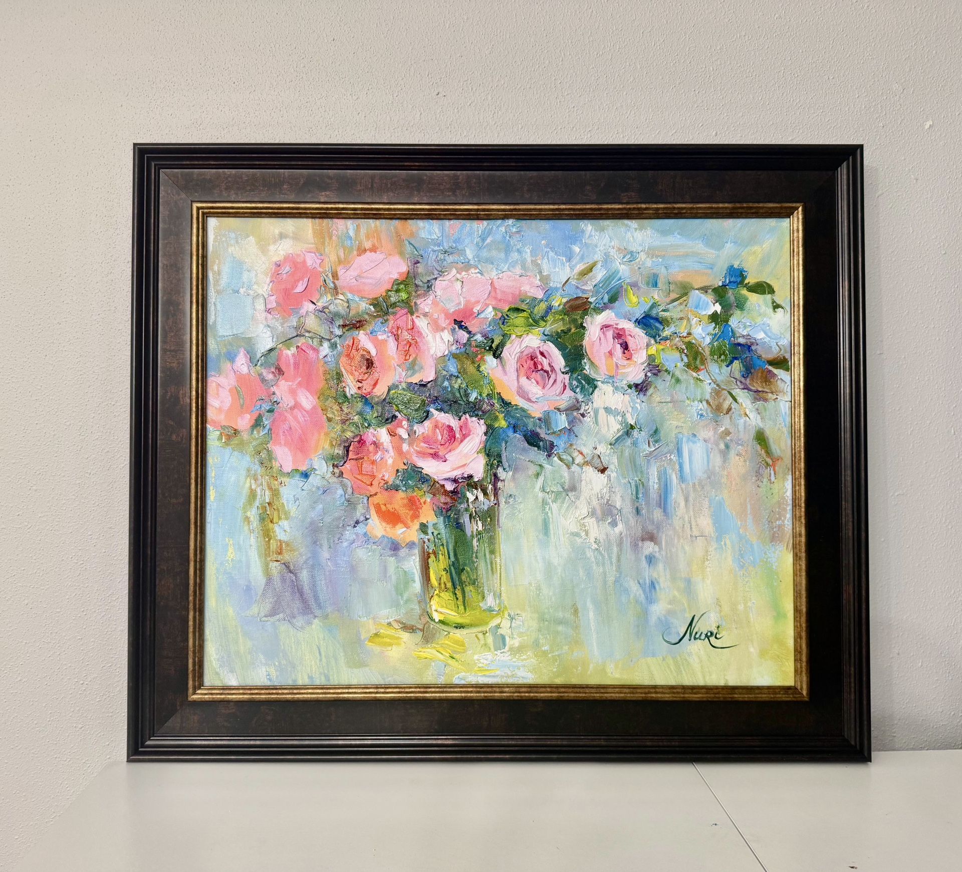 Original Floral Oil Paintings By Nuri Alieva , floral Artwork By Nuri Alieva 油画