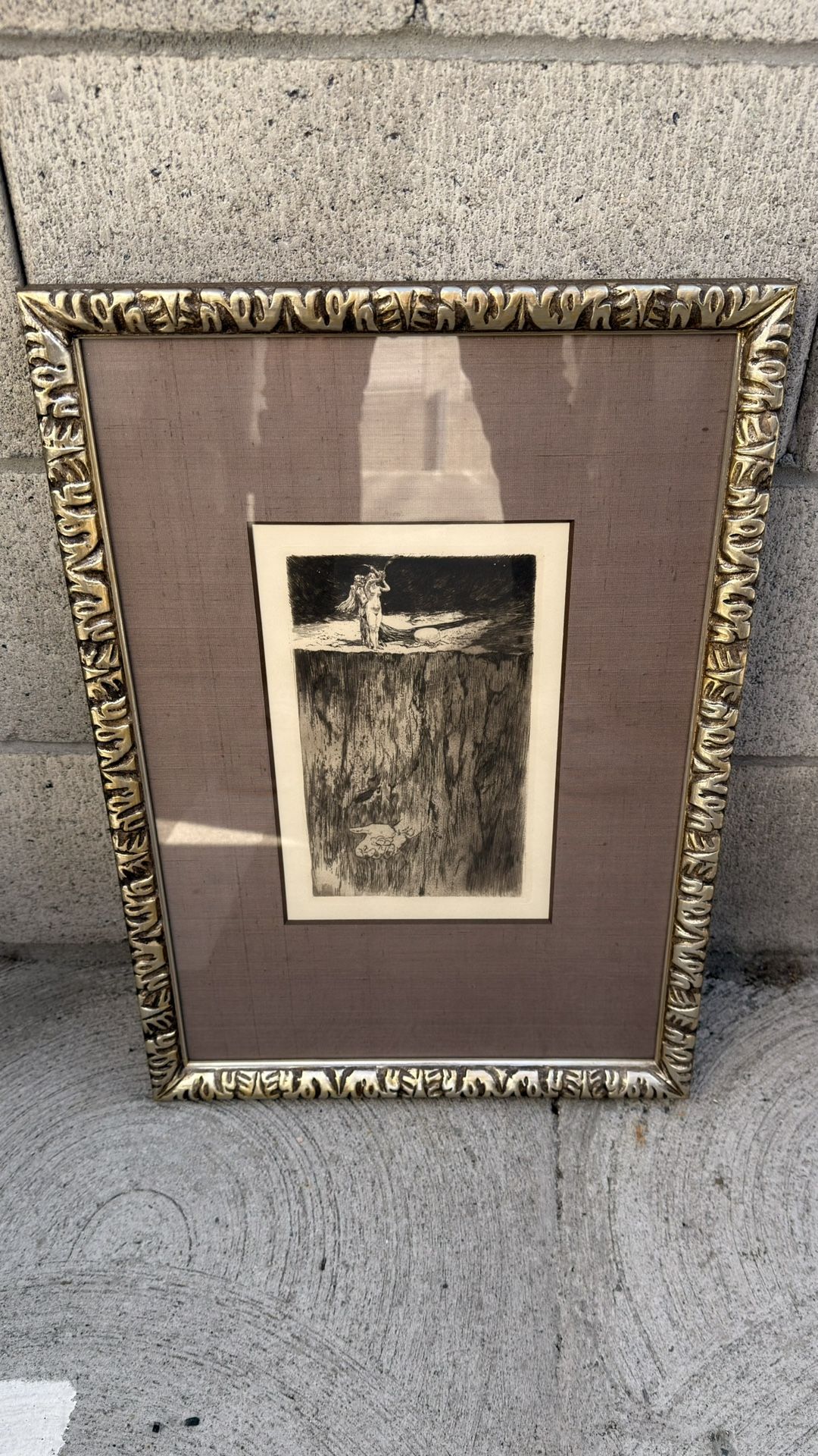 Almery Lobel-Riche 1910 Etching “Études de Filles” – Framed Vintage French Artwork
