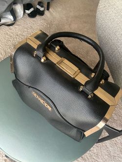 Michael Kors Black Leather Satchel Handbag