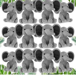 12 Pack 10 Inch Elephant Stuffed Animals, Baby Shower Plush Toy, Cute Soft Elephant Toys for Birth Stats, Baby, Girls, Boys, Birthday Supplies