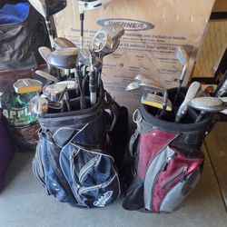 Two Left Hand Sets Of Golf Clubs