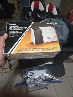 Vintage Sears Air Compressor 110 PSI 1149 Portable Tire Inflator Pump Car Works