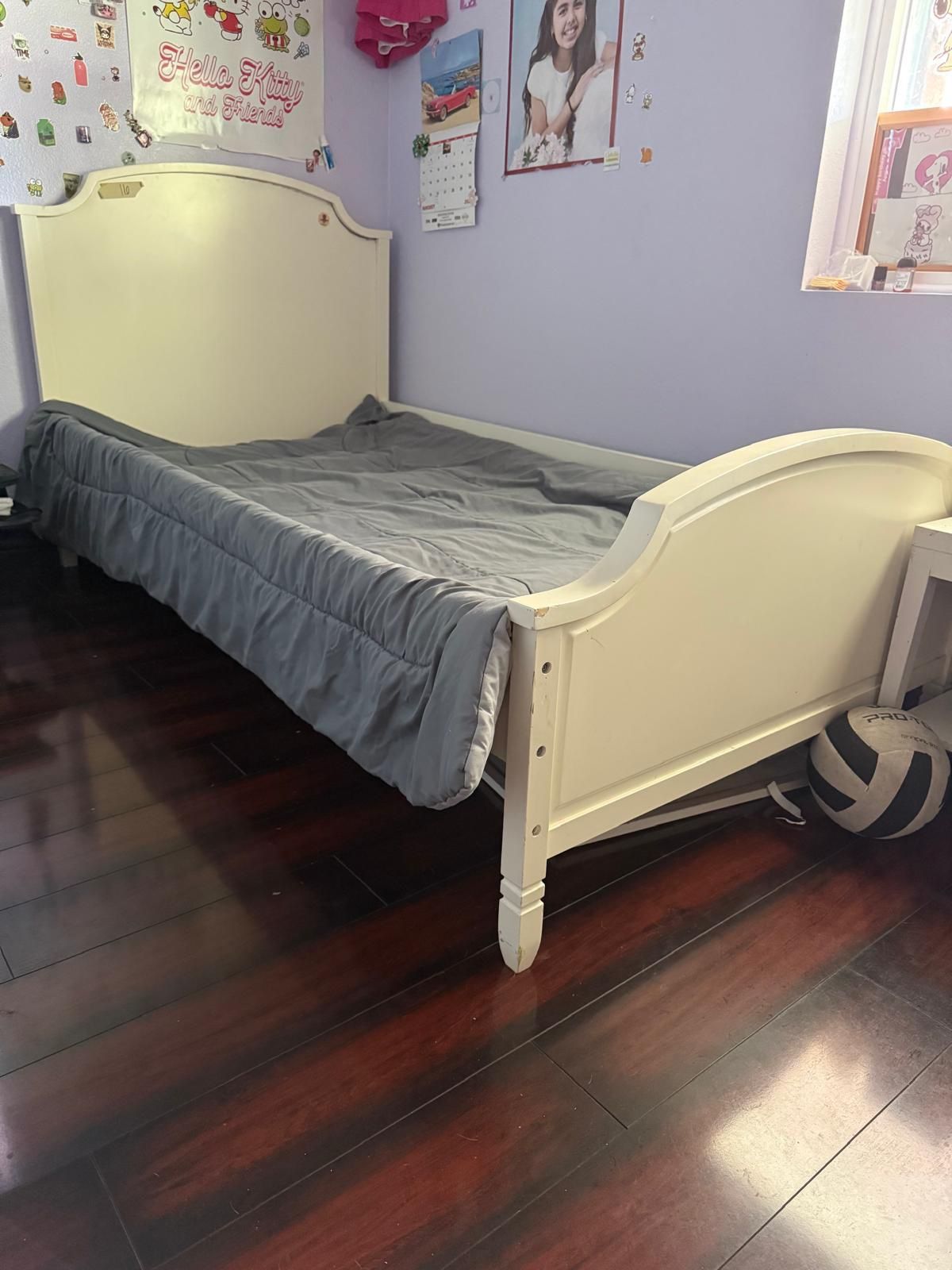 Bed frame for twin size and twin mattress included