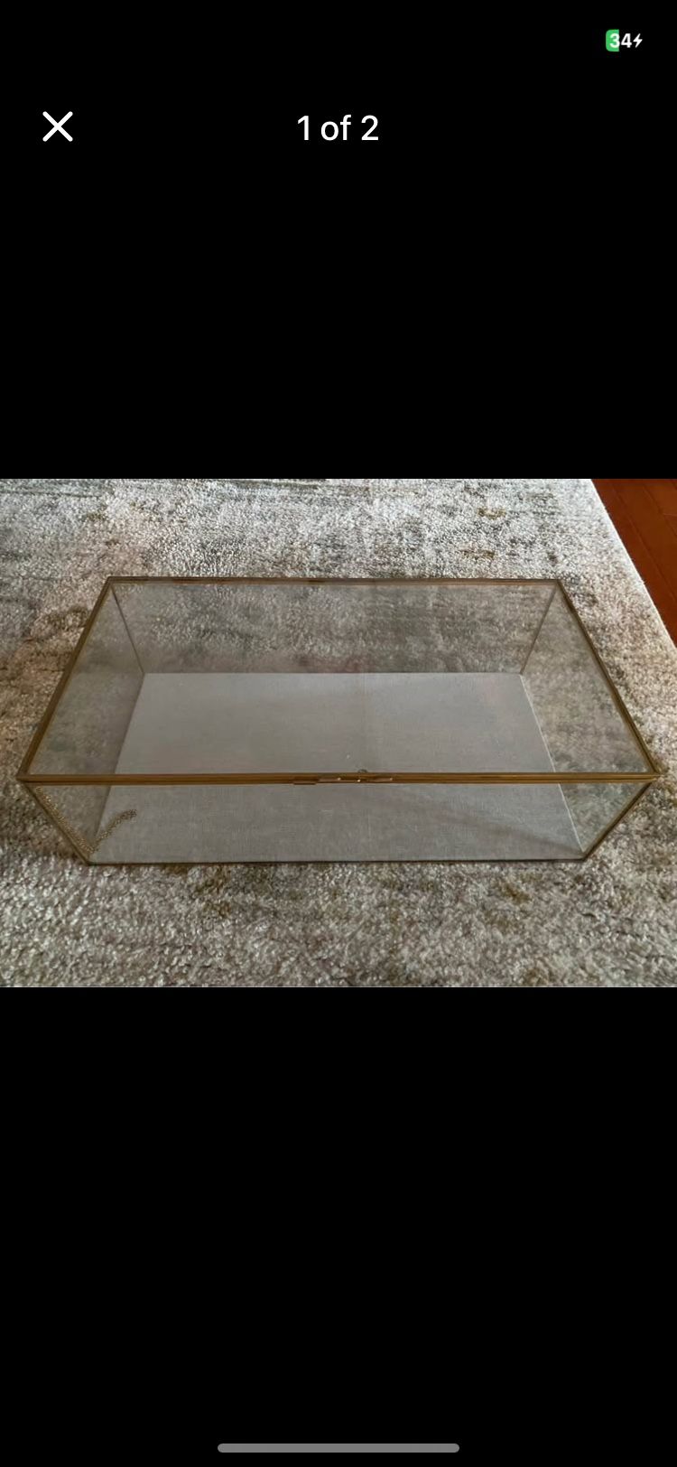 Decorative Glass and gold rimmed box