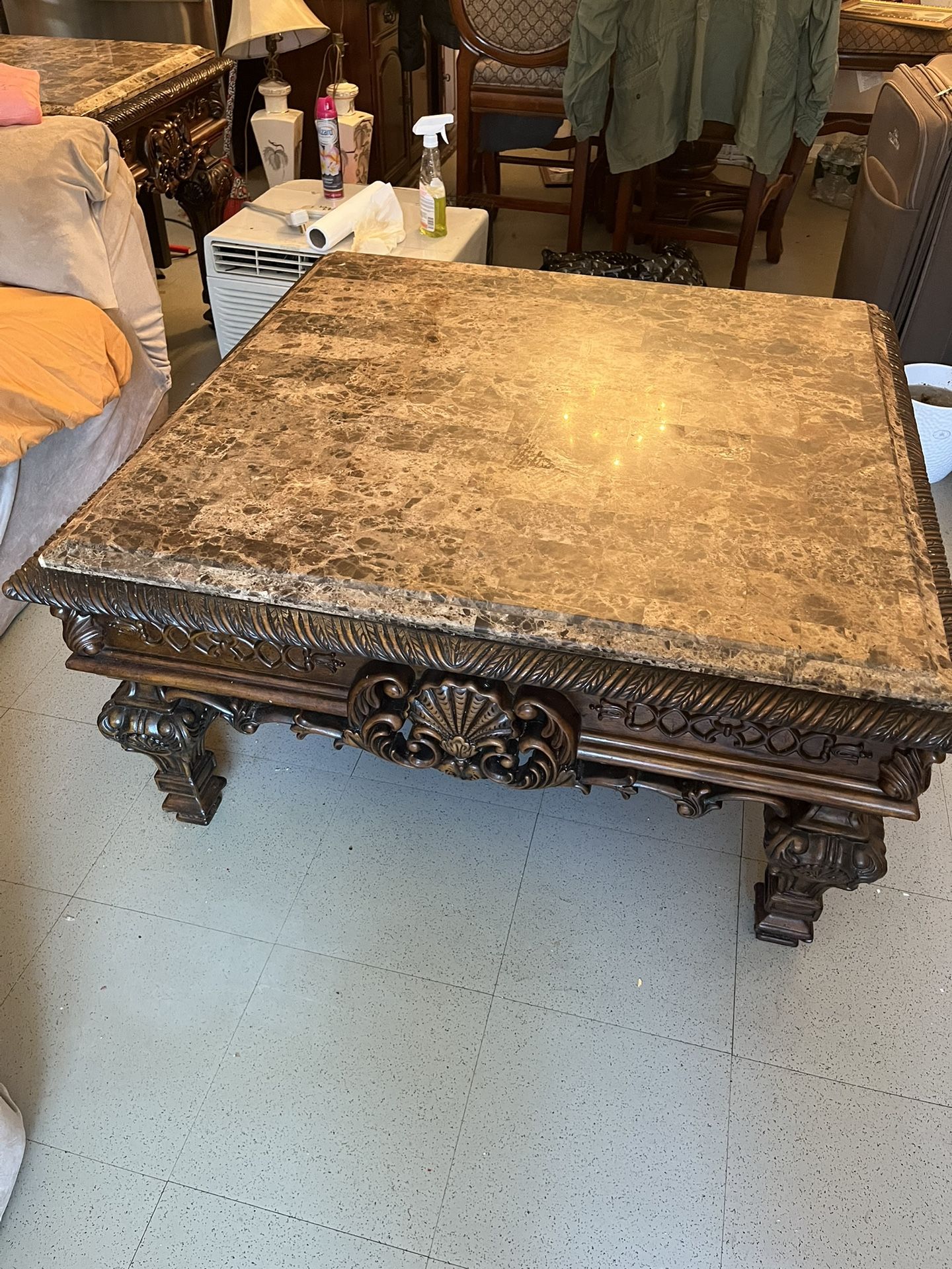 3 Ashley  Marble Coffee Table & Matching End Tables 
